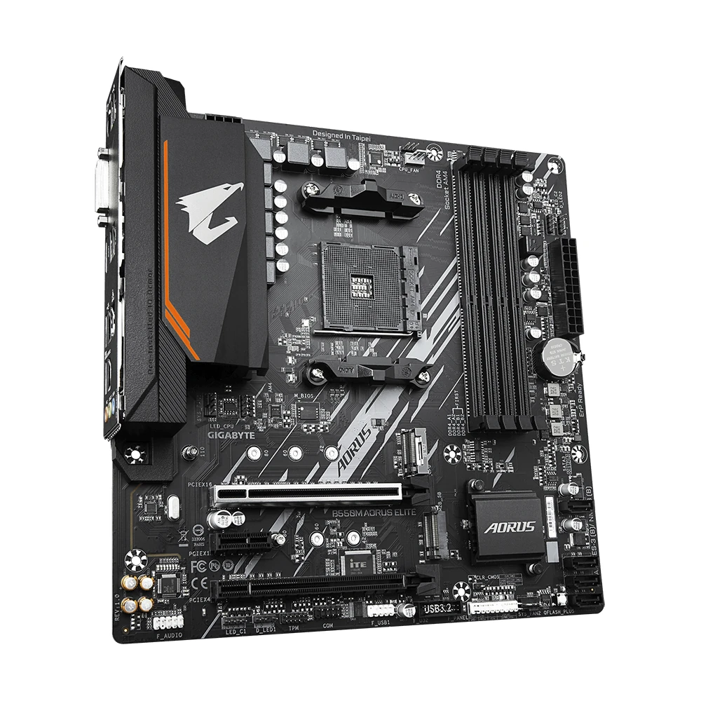Gigabyte B550M AORUS ELITE Motherboard - Supports AMD Ryzen 5000 Series AM4 CPUs, 5+3 Phases Pure Digital VRM, up to 4733MHz DDR4 (OC), 2xPCIe 3.0 M.2, GbE LAN, USB 3.2 Gen1