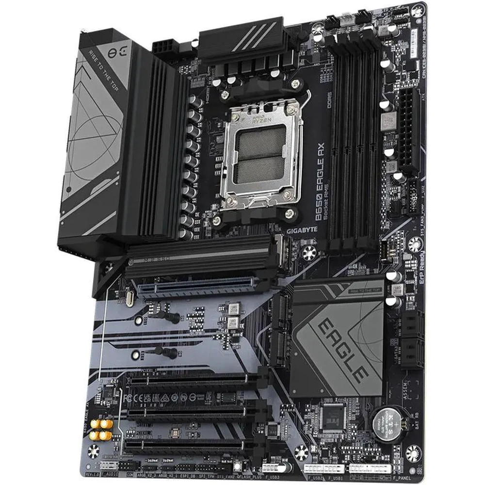 Gigabyte B650 EAGLE AX Motherboard - Supports AMD Ryzen 7000 CPUs, 12+2+2 Phases Digital VRM, up to 7600MHz DDR5 (OC), 1xPCIe 5.0 + 2xPCIe 4.0 M.2, Wi-Fi 6E 802.11ax, GbE LAN, USB 3.2 Gen2