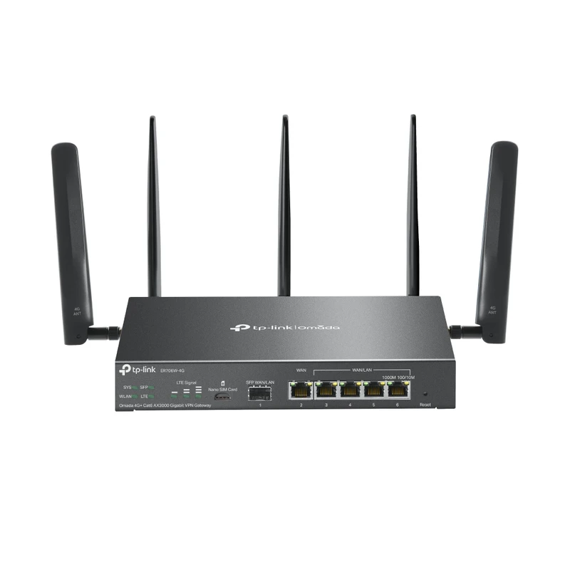 Omada 4G+ Cat6 AX3000 Gigabit VPN Gateway with 4-Port PoE+