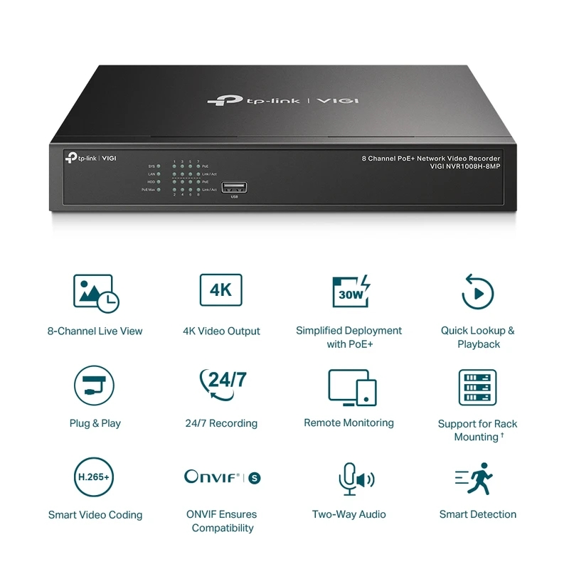 VIGI 8 Channel PoE+ Network Video Recorder