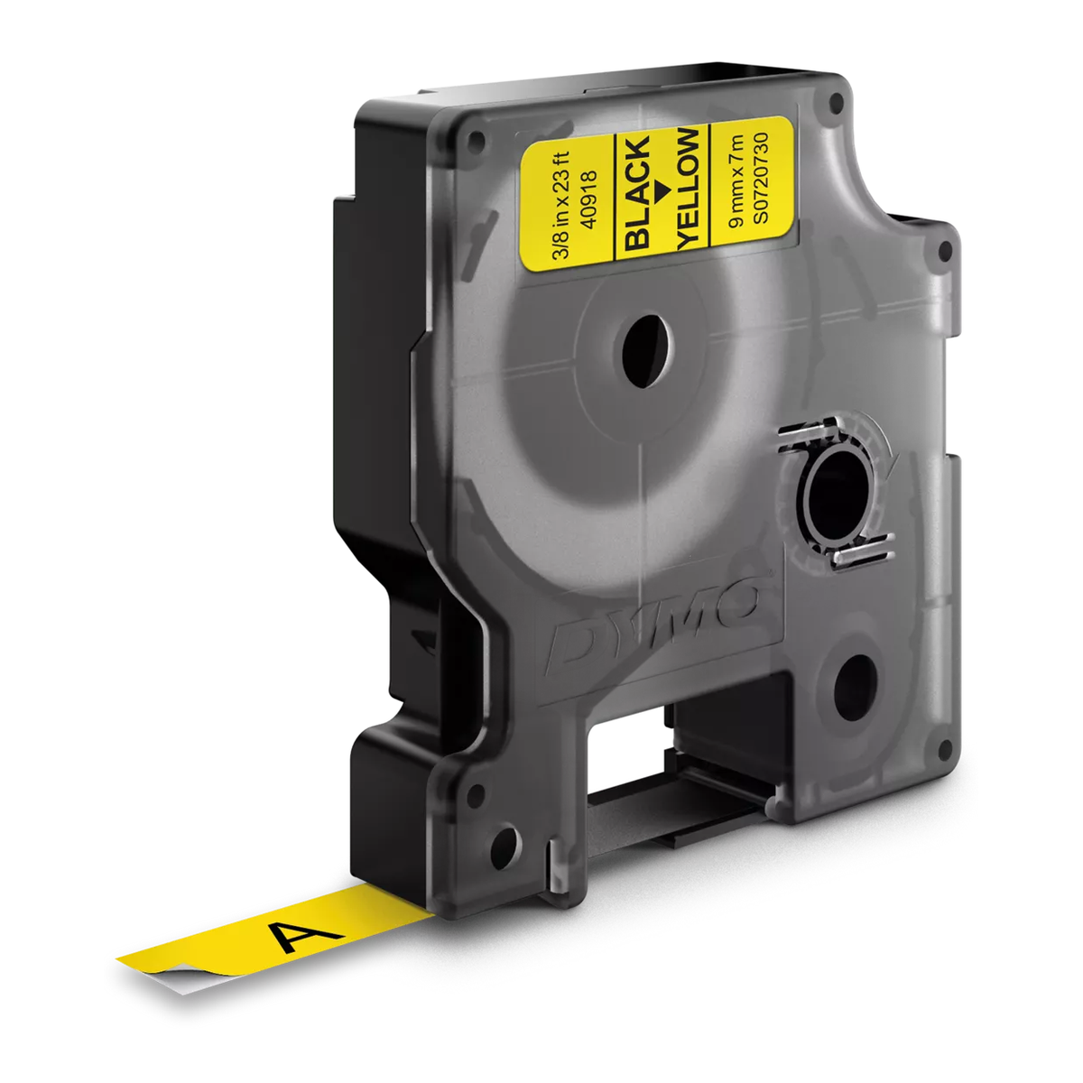 Dymo D1 cassette, 9mmx7m, black/yellow