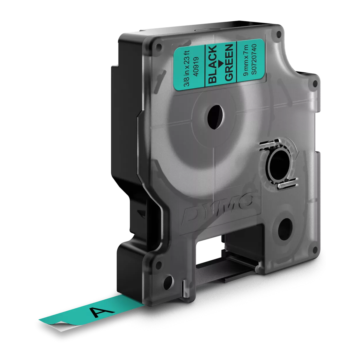 Dymo D1 cassette, 9mmx7m, black/green