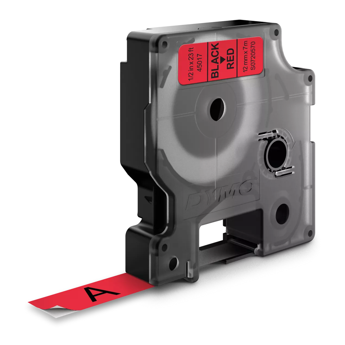 Dymo D1 cassette, 12mmx7m, black/red