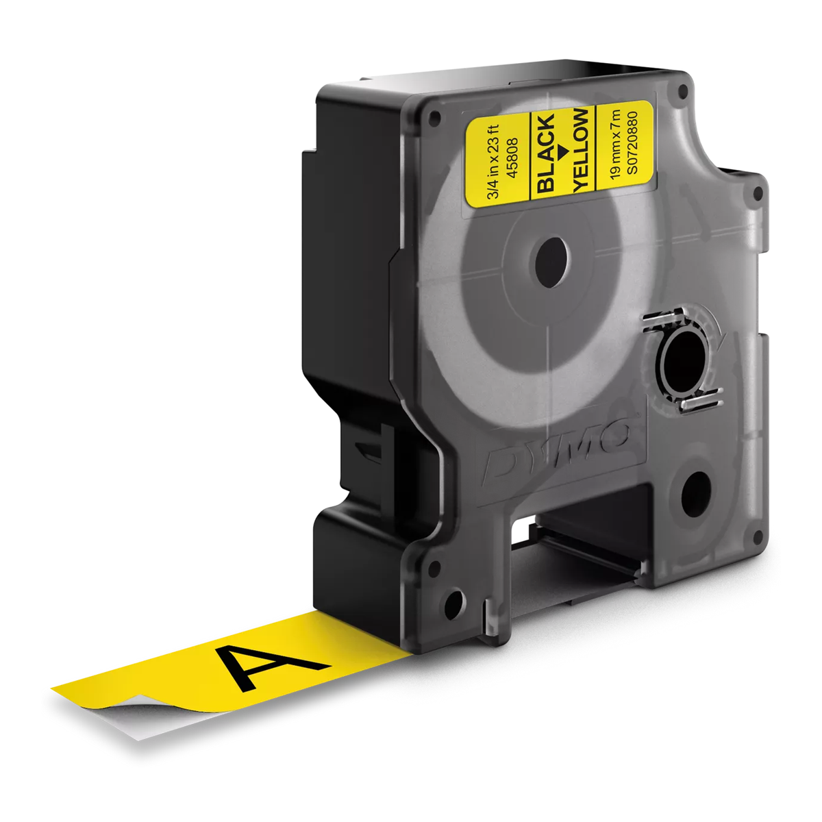 Dymo D1 cassette, 19mmx7m, black/yellow