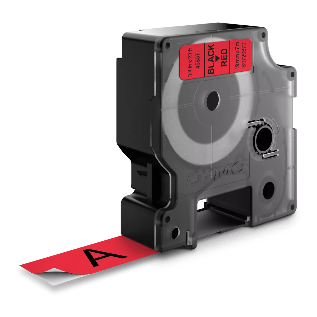 Dymo D1 cassette, 19mmx7m, black/red