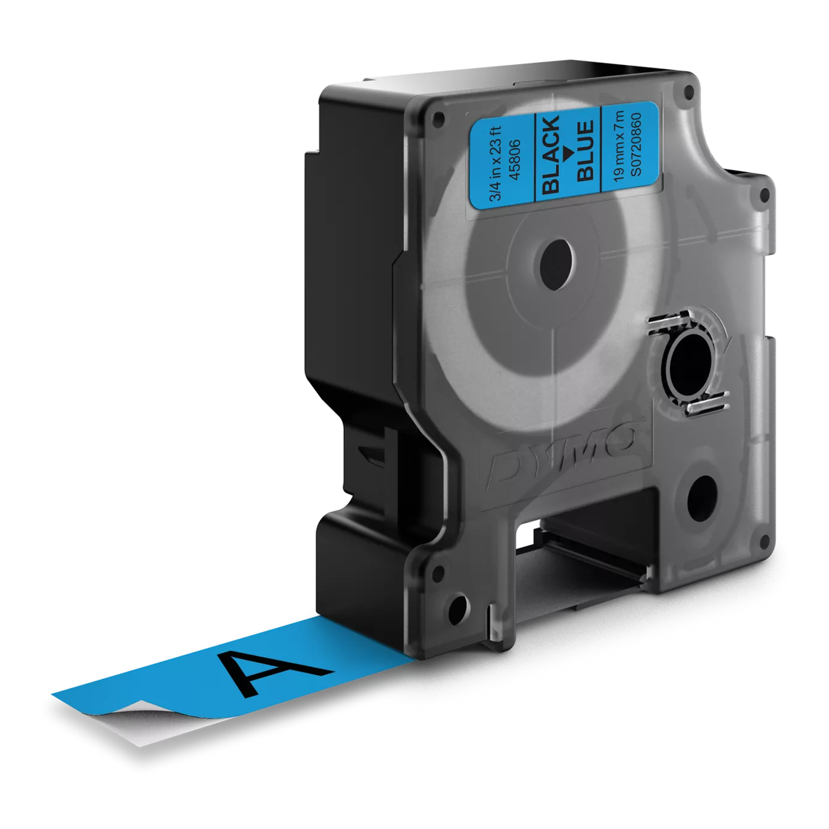 Dymo D1 cassette, 19mmx7m, black/blue