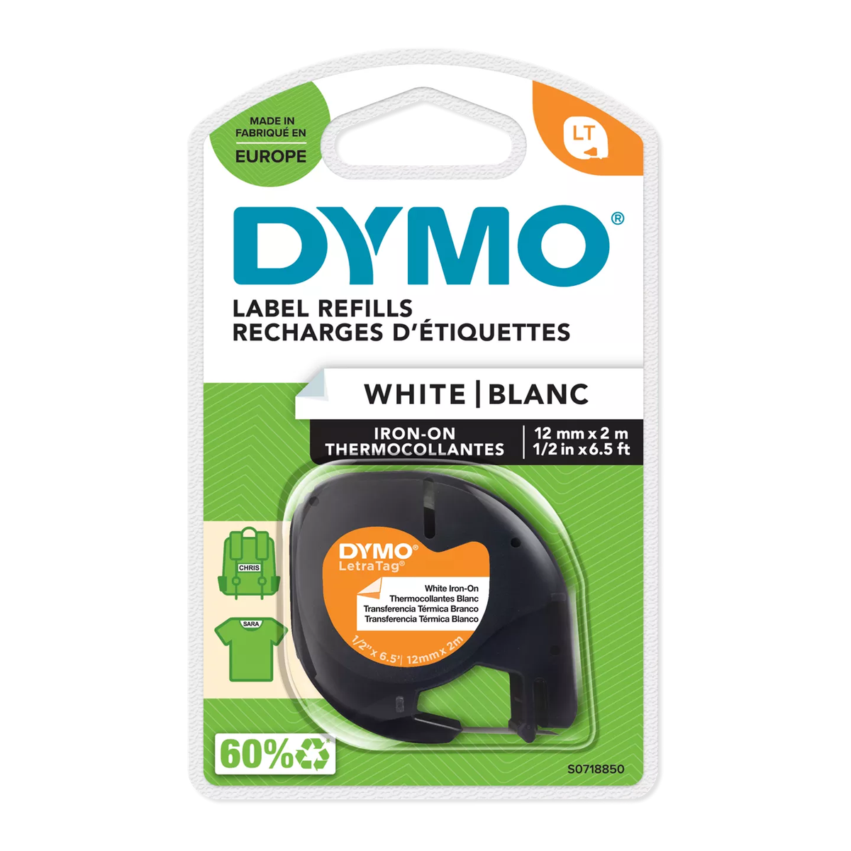 Dymo IRON-ON TAPE W./S.EUR (white iron-on)