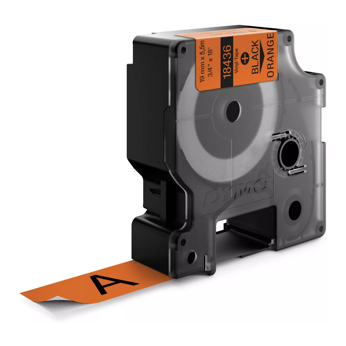 Dymo RHINO colored PVC 19mm black/orange