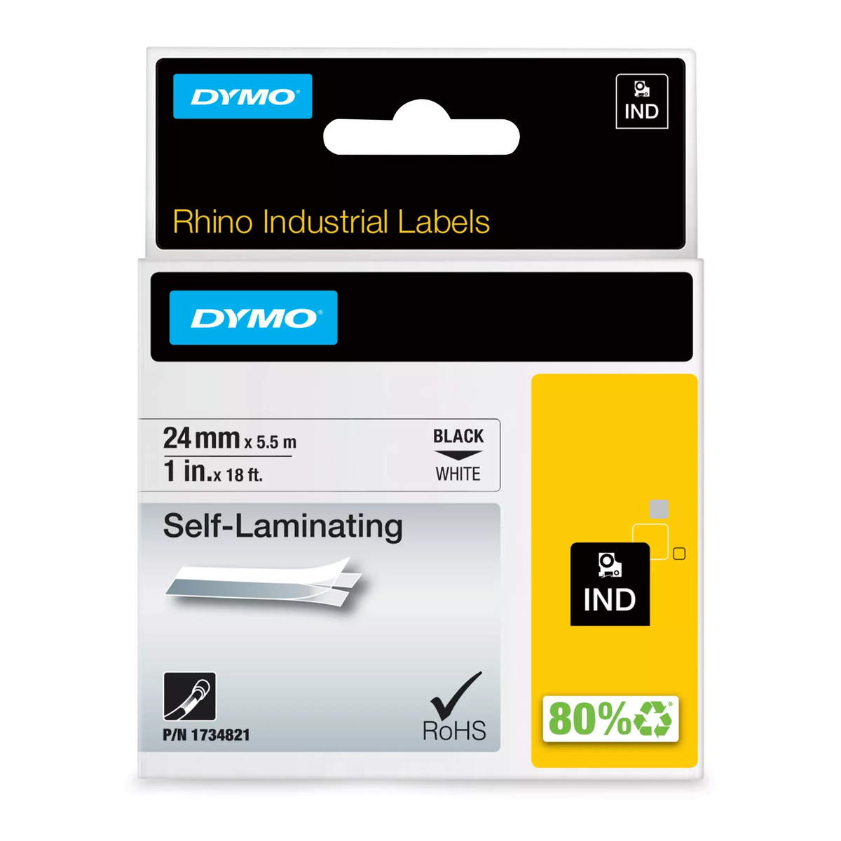 Dymo Colored vinyl tape, 24mm, white