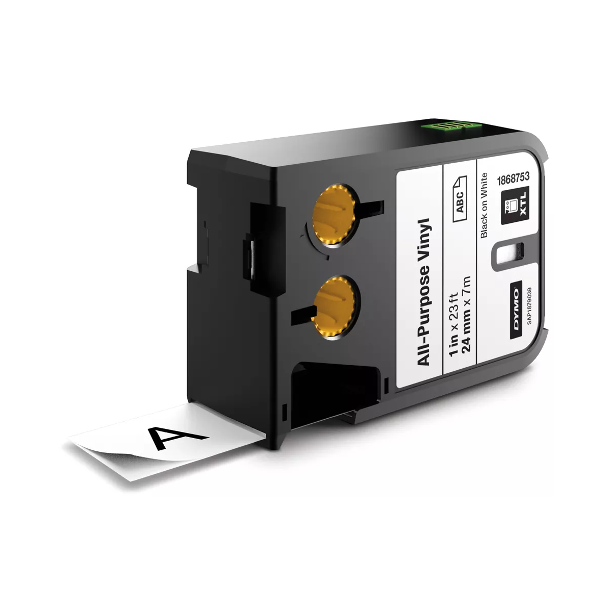 DYMO XTL 1″ (24 mm) All-Purpose Vinyl, Black on White