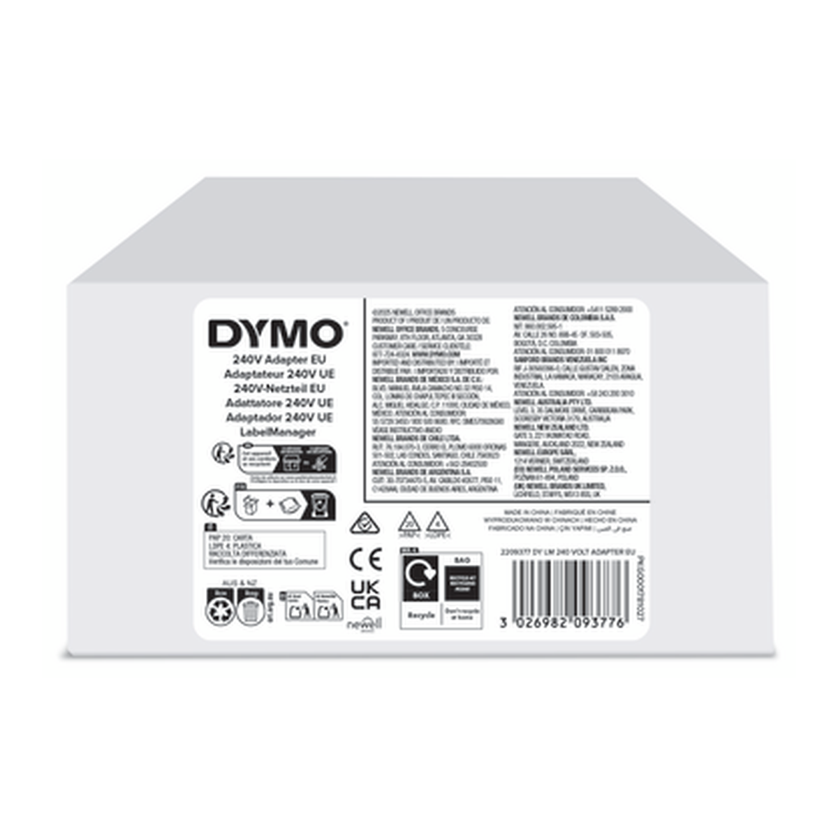 Dymo LM 240 Volt adapter: LM160/210D/500TS/Rhino