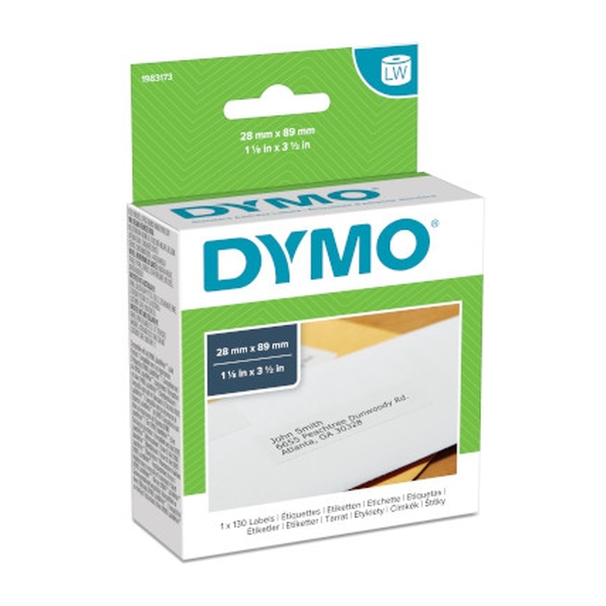 Dymo LW label white, 89x28mm, 130 labels/roll