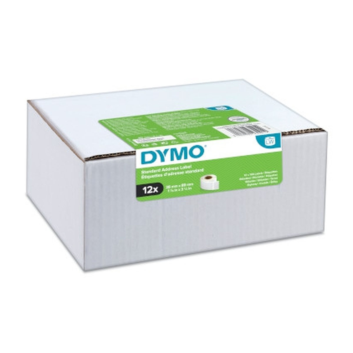 Dymo LW address label white paper, 89x28mm, 130 labels/roll – Value pack – 6 pcs/ 12 rolls