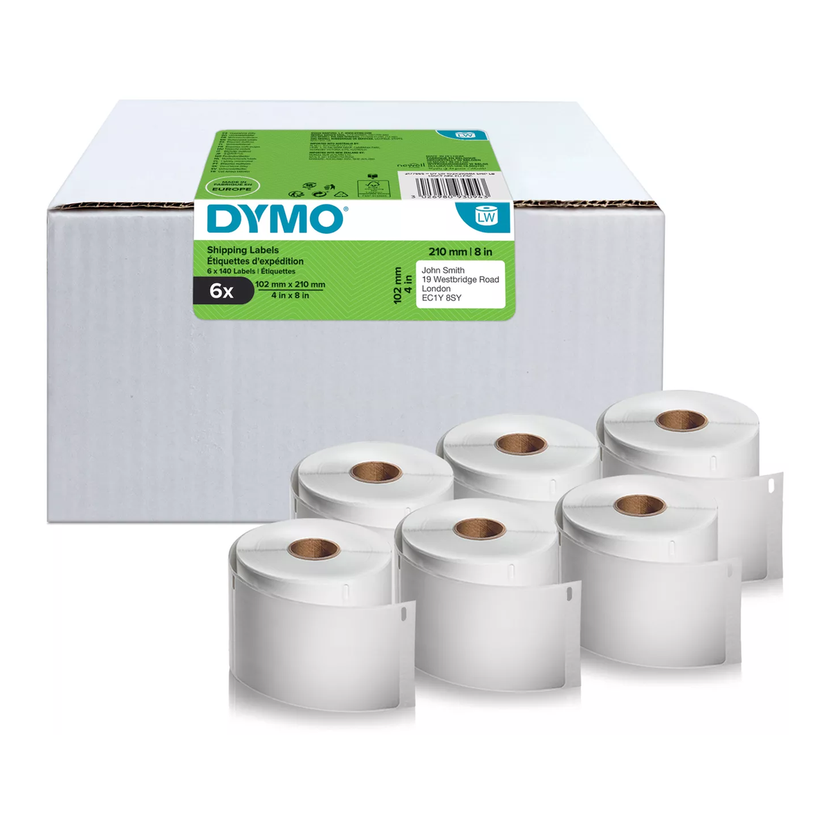 Dymo DHL LW label 102MM X 210MM VALUE PACK 6 pcs