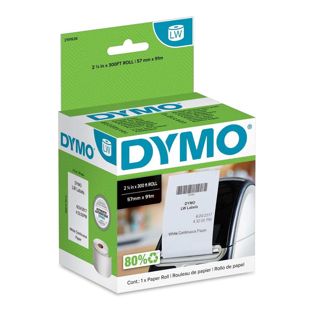 Dymo PAPER RECEIPT ROLL 57 mm x 91 m