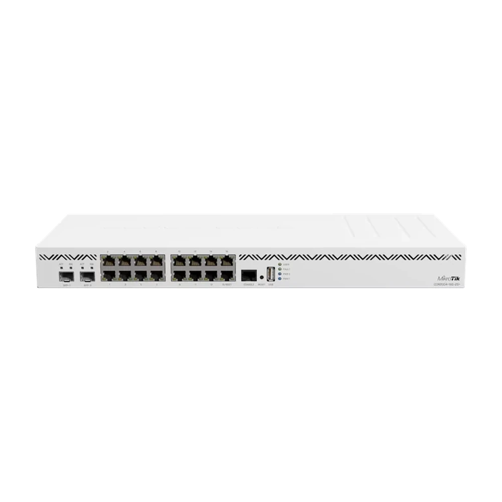 Mikrotik CCR2004-16G-2S+ 16x Gigabit Ethernet Ports. 2x10G SFP+ Cages