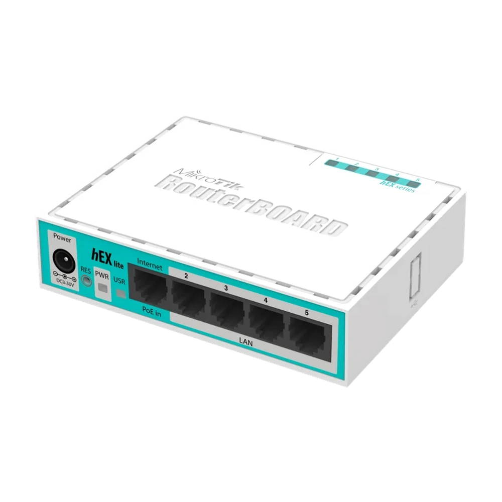 Mikrotik RouterBOARD hEX lite 5 ports router 5 X 10/100 PoE OSL4 – (RB750r2)