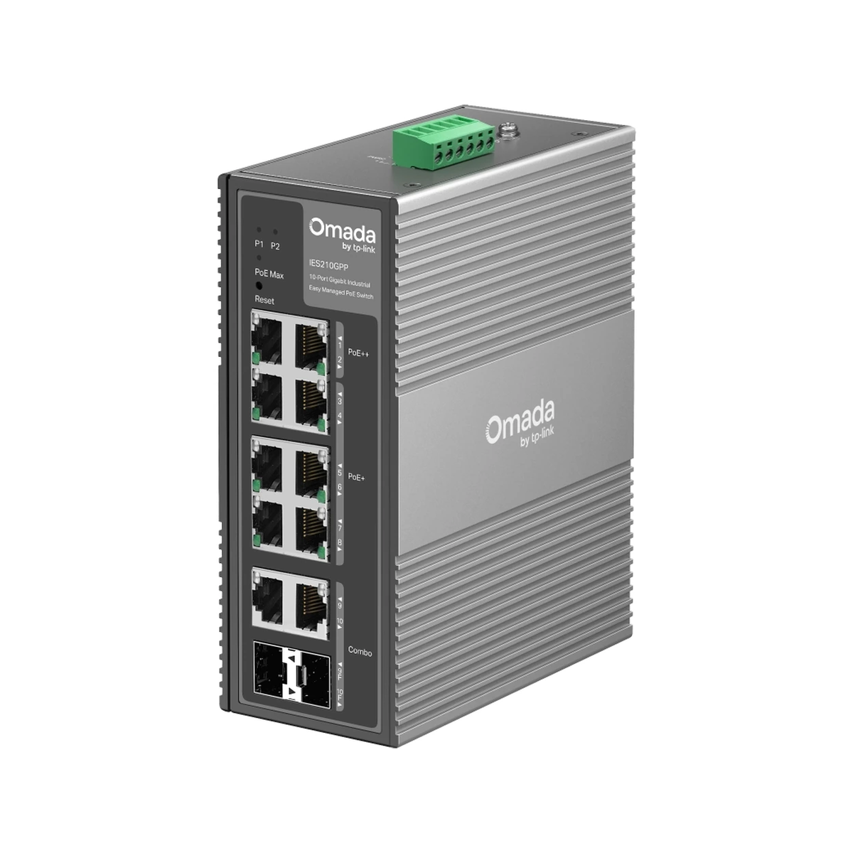 TP-Link Omada 10-Port Gigabit Industrial Easy Managed Switch with 6-Port PoE+ and 2-Port PoE++