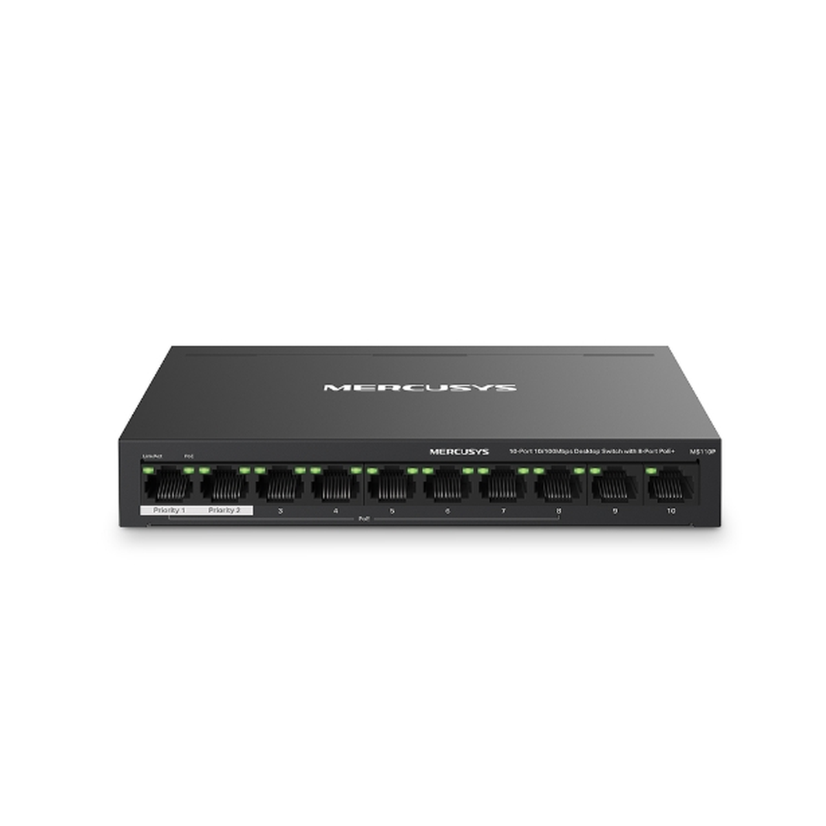 TP-Link Mercusys MS110P 10-Port 10/100Mbps Desktop Switch with 8-Port PoE+