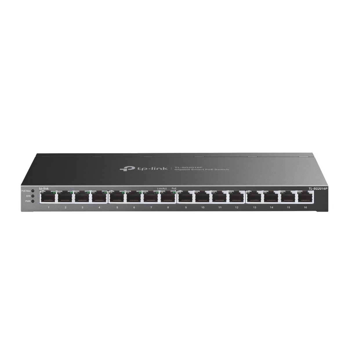TP-Link JetStream™ 16-Port Gigabit Smart Switch with 8-Port PoE+ — 120 W PoE Power