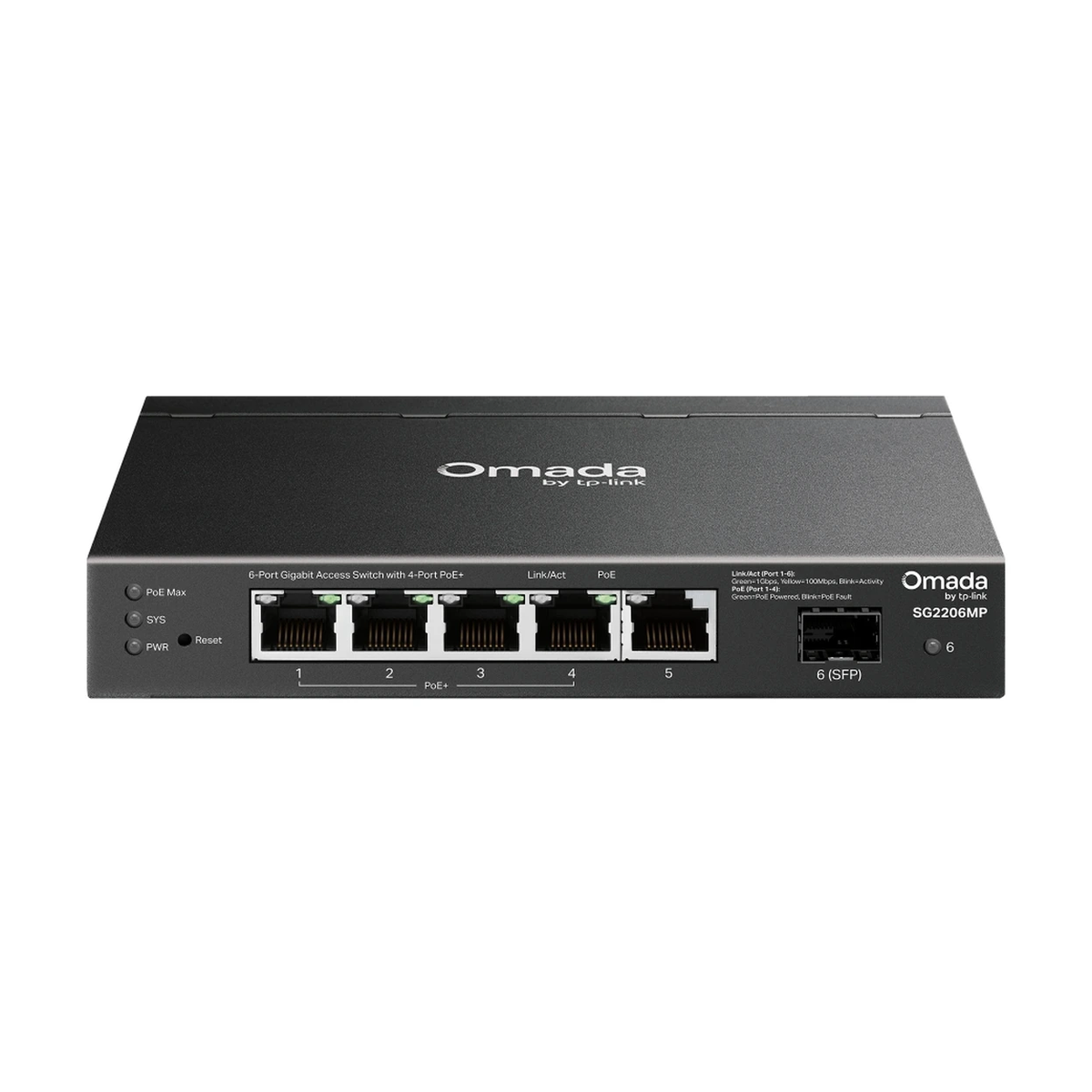 TP-Link Omada Access 6-Port Gigabit Switch with 4-Port PoE+ — 63 W PoE Power