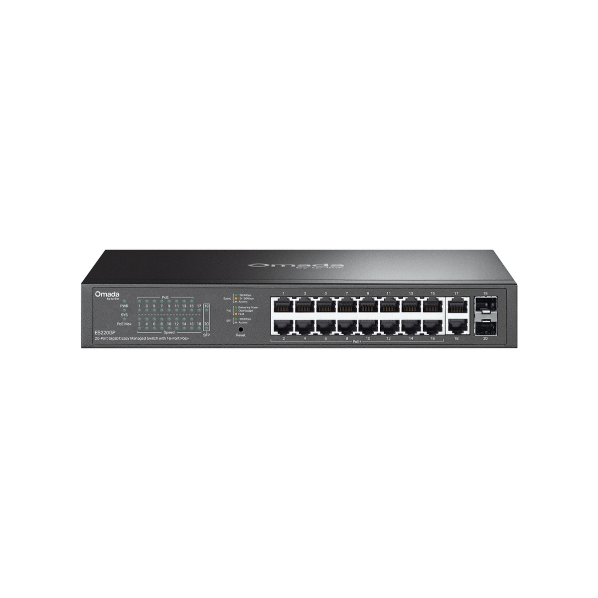 TP-Link Omada 20-Port Gigabit Easy Managed Switch with 16-Port PoE+ (ES220GP)