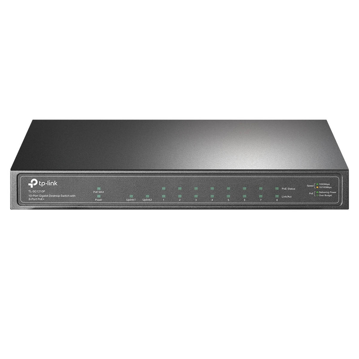 TP-Link 10-Port Gigabit Desktop Switch with 8-Port PoE+ — 63 W PoE Power