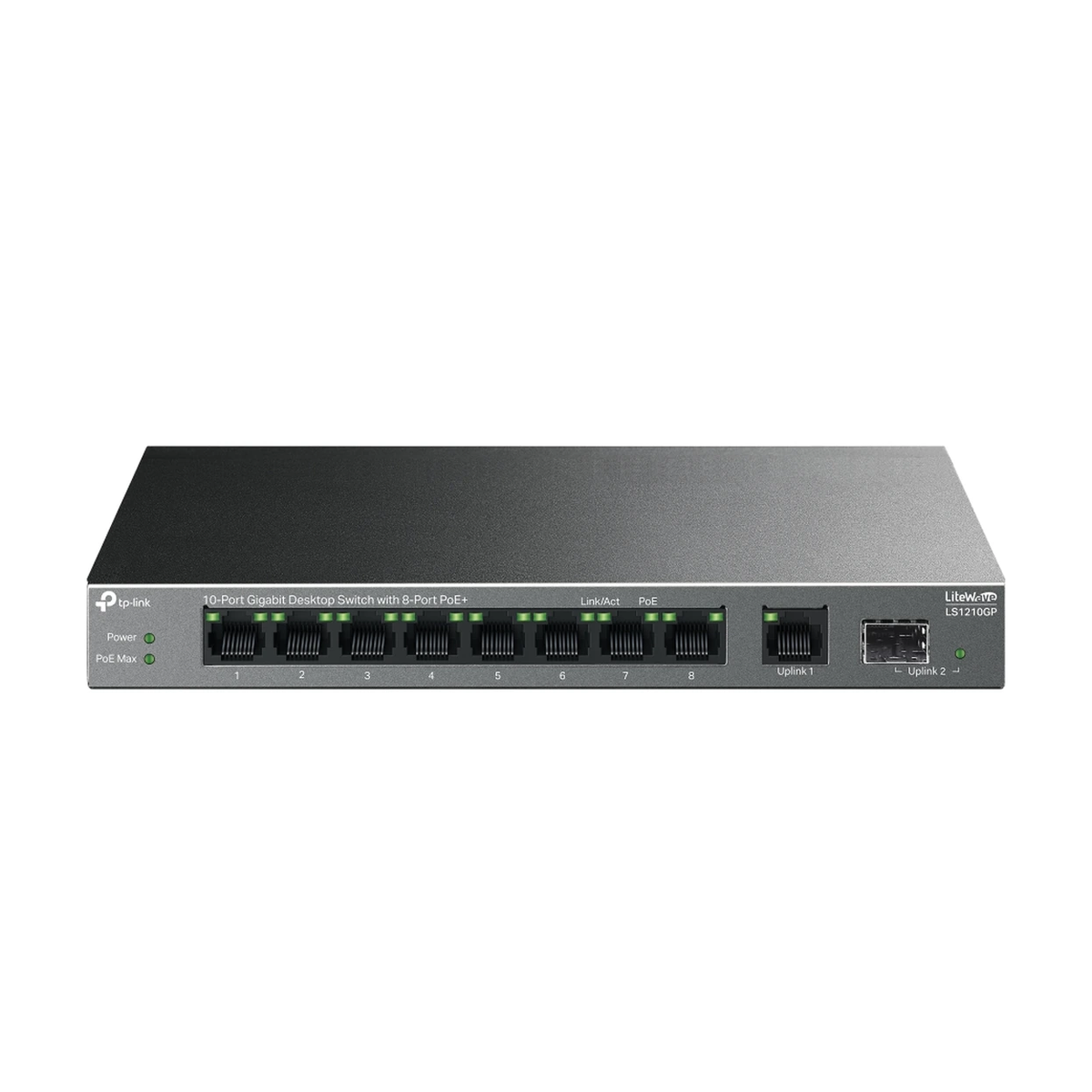 TP-Link 10-Port Gigabit Desktop Switch with 8-Port PoE+ — 61 W PoE Power