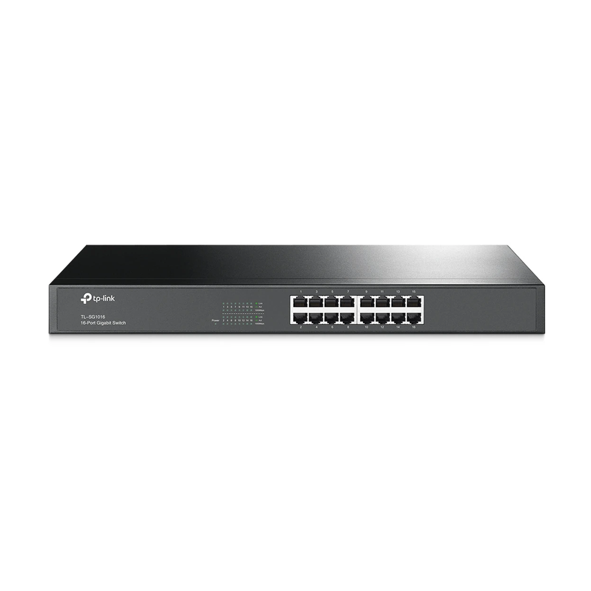 TP-Link 16-port Gigabit Switch, 16 10/100/1000M RJ45 ports, 1U 19-inch rack-mountable steel case