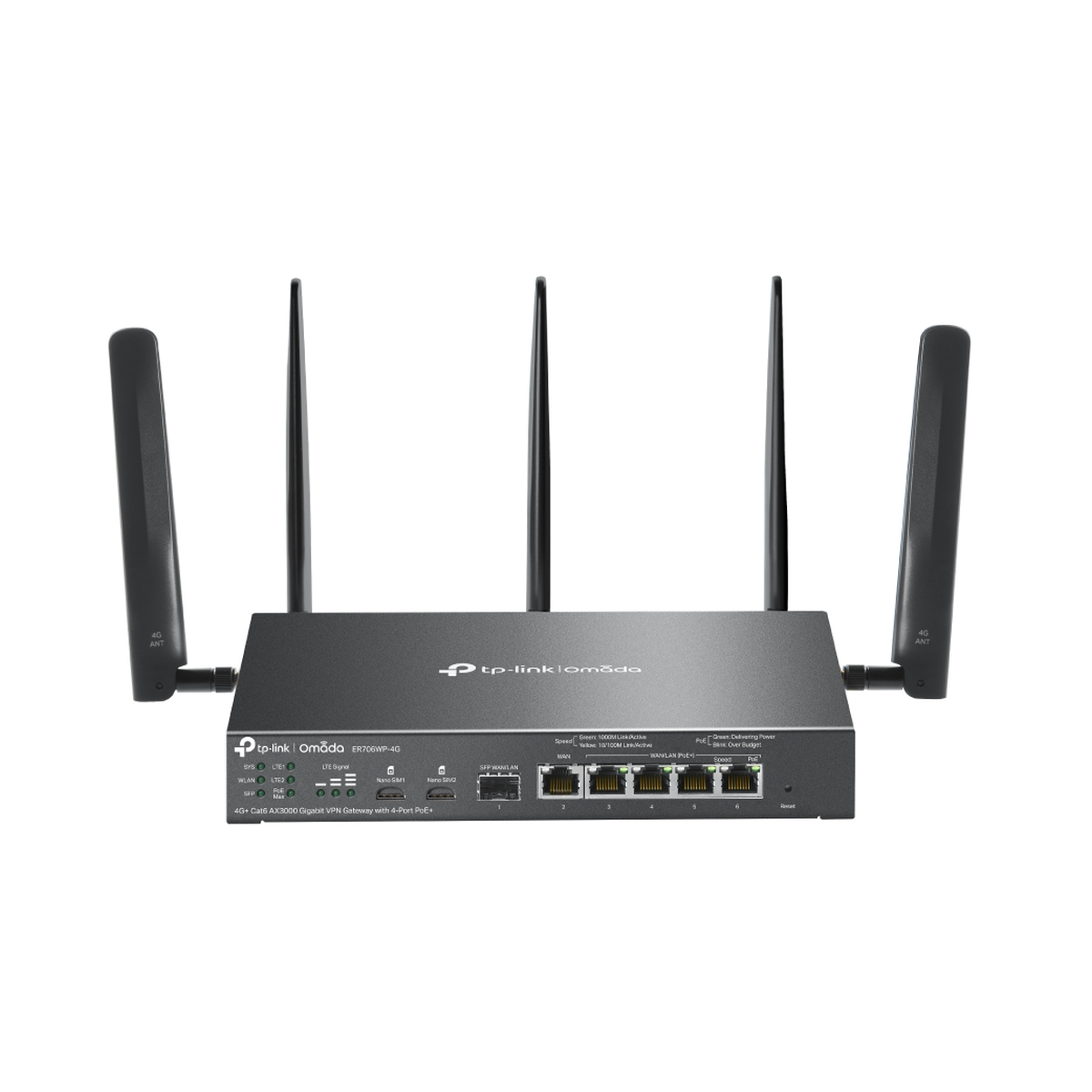 TP-Link Omada 4G+ Cat6 AX3000 Gigabit VPN Gateway with 4-Port PoE+